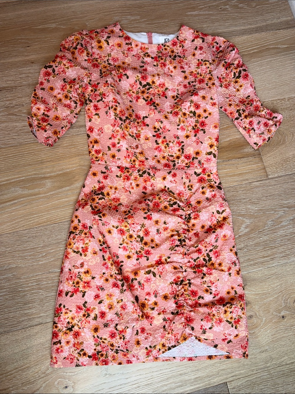 DRA Floral Pink Short Sleeve Sheath Dress